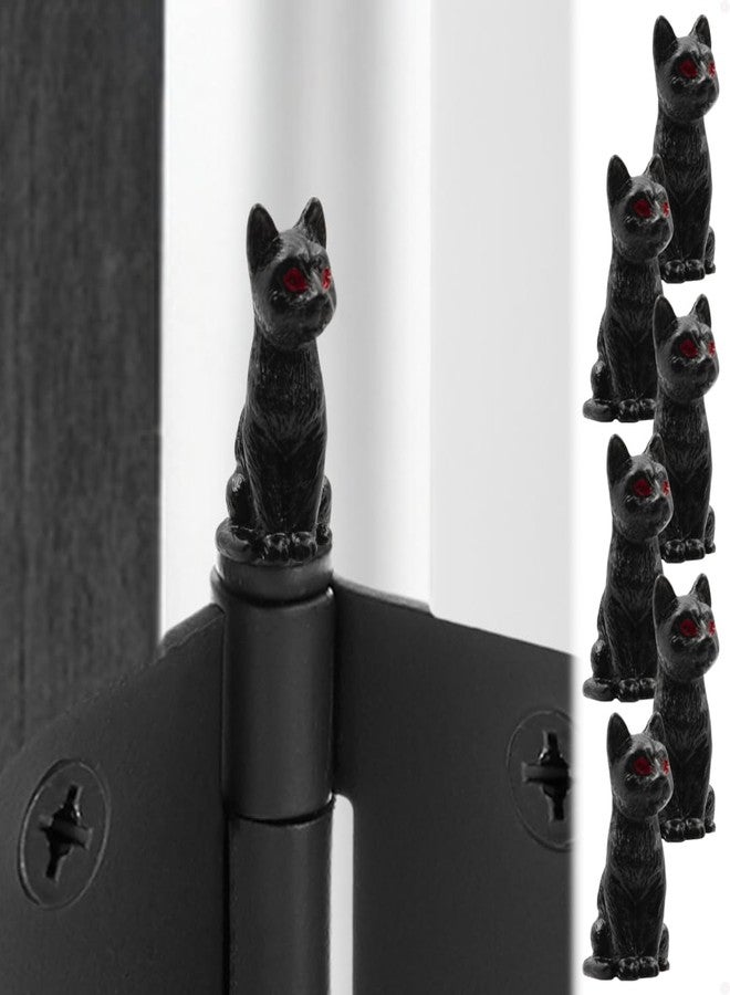 Wallertree Black Cat Hinge Heads Decorative Topper Set of 6 - Magnetic Door Hinge Toppers - Animal Hinge Head Home Deoration - Image 1